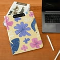 thumbnail image 6 of Palm Leaves Pastel Flowers Tropical Foldable Binder Folder Clipboard with Pen Slot Double Clips A4 Size File Storage, 6 of 8