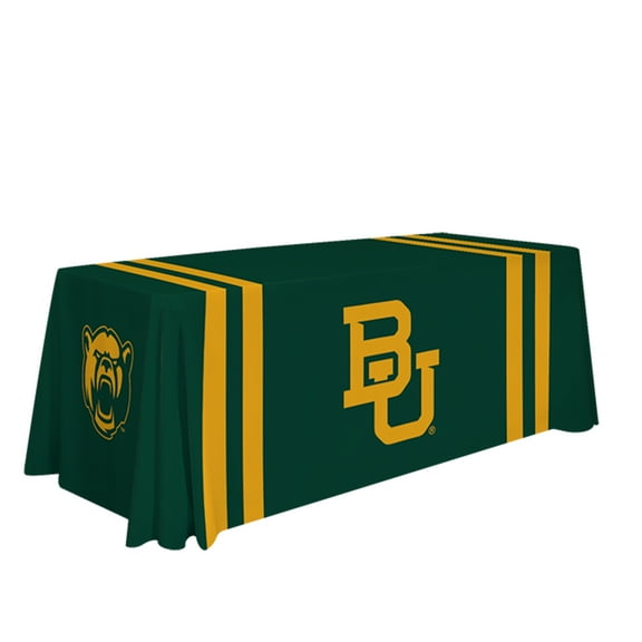 Baylor Bears 6' College Sports Printed Table Throw - NCAA Licensed - Polyester Draped - School Tablecloth (Green)