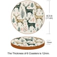 thumbnail image 3 of Christmas 6pcs Round Coasters Set, Microfiber Leather Drink Coasters, 11x11 cm/4.3x4.3 in, Heat- Cup Coasters for Tabletop, 3 of 6