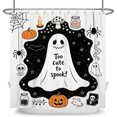 thumbnail image 6 of Nanqianyi Halloween Shower Curtain,Polyester Fabric Waterproof Bathroom Curtain,36 x 72 Inch, with Hooks,Pumpkin Cute Ghost Spider Bat, 6 of 7