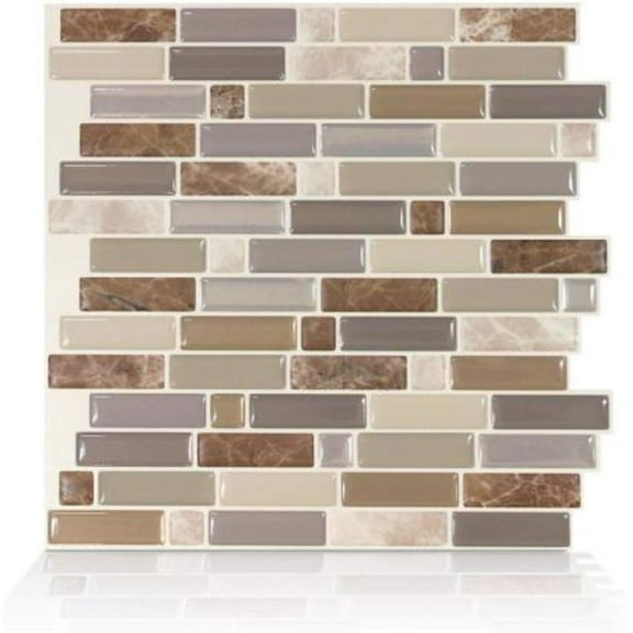 SmartTile Wall Tile - Lightweight, Rectangular, Multicolor, Red - 9.73"