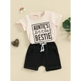 thumbnail image 2 of Bagilaanoe 2pcs Toddler Baby Boy Girl Shorts Set Short Sleeve Letter Print T Shirt Tops + Shorts 6M 12M 18M 24M 3T Kids Casual Summer Clothes, 2 of 7