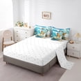 thumbnail image 4 of YST Cute Cat Bedding Set, Ocean Theme Comforter Set, 7-Piece, Tropical Beach, Twin, 4 of 6