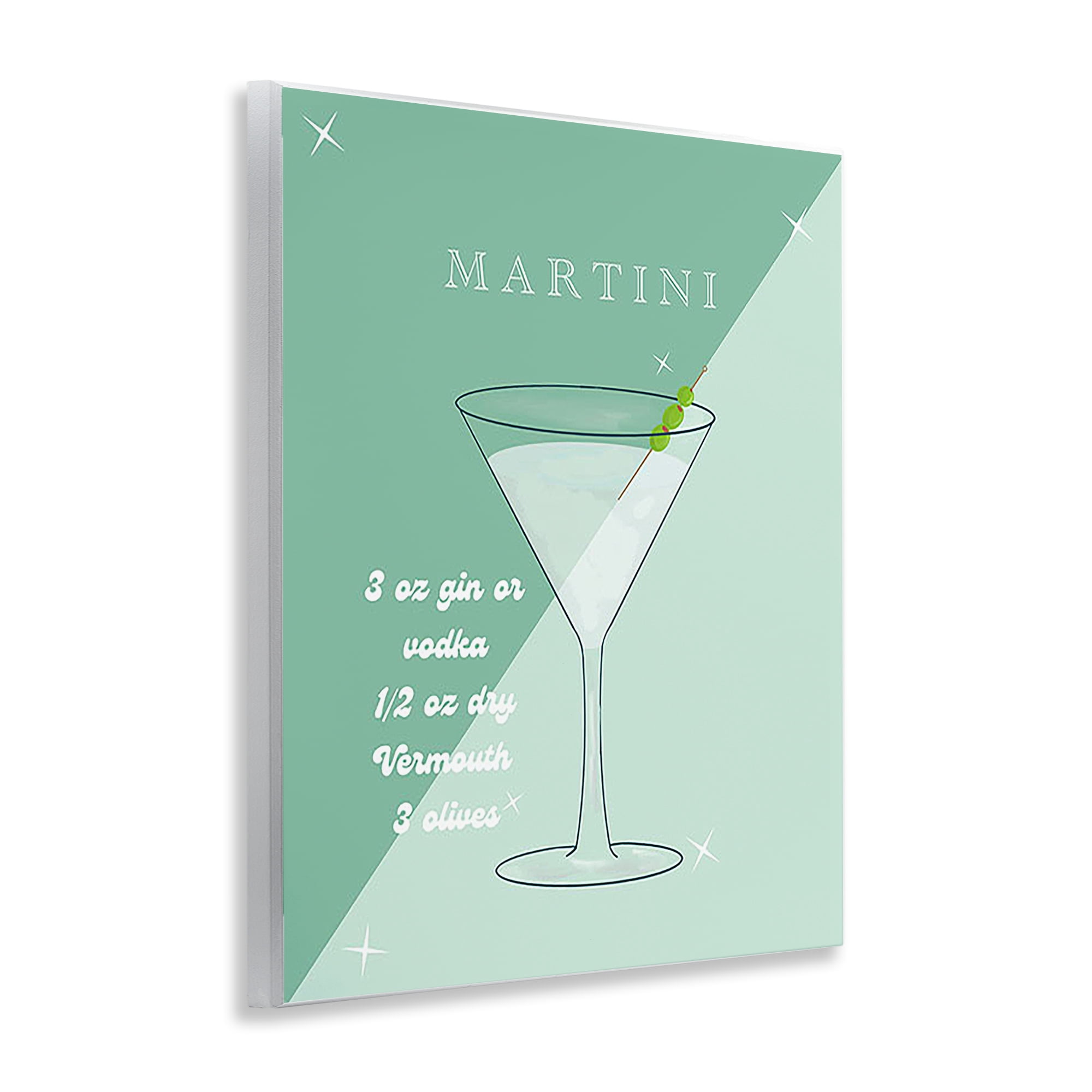 Stupell Industries Modern Martini Recipe Food & Beverage Painting Unframed Art Print Wall Art, 11 x 14