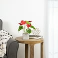 thumbnail image 2 of Northlight Anthurium Spring Floral Artificial Plant in a Square Pot - 12" - Red, 2 of 5