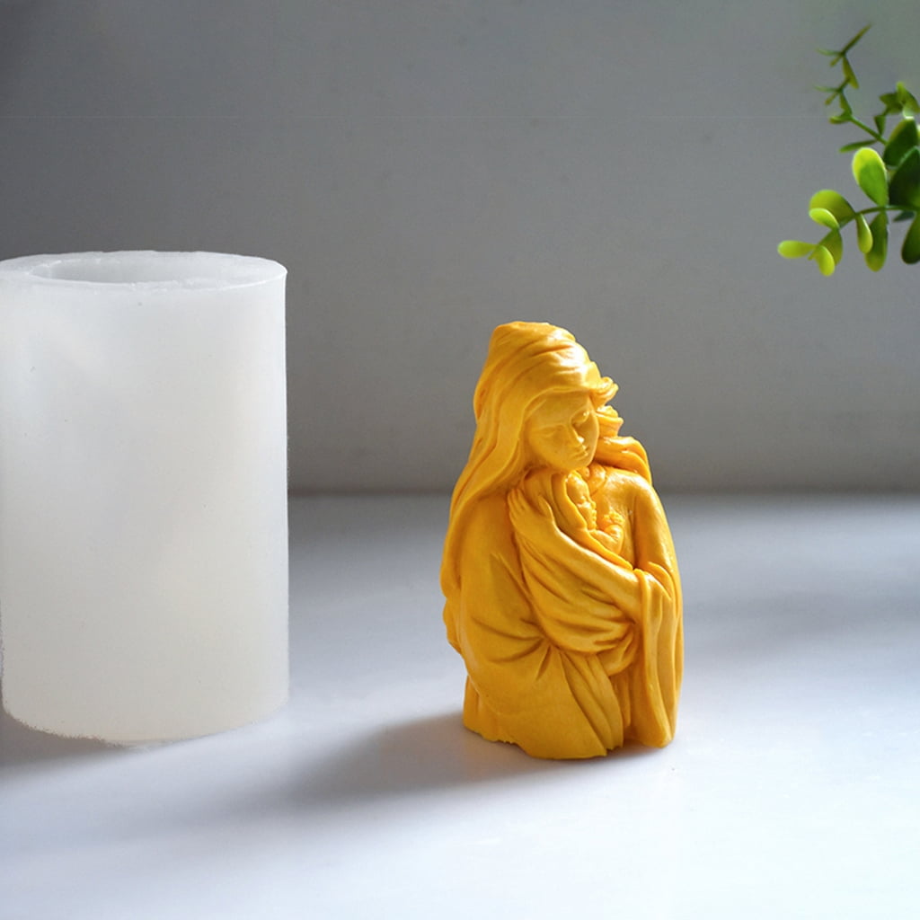 Holy Mother Holding Baby Silicone Mold DIY Crafts Projects Reusable Soap Candle Plaster Chocolate Baking Tool Supplies