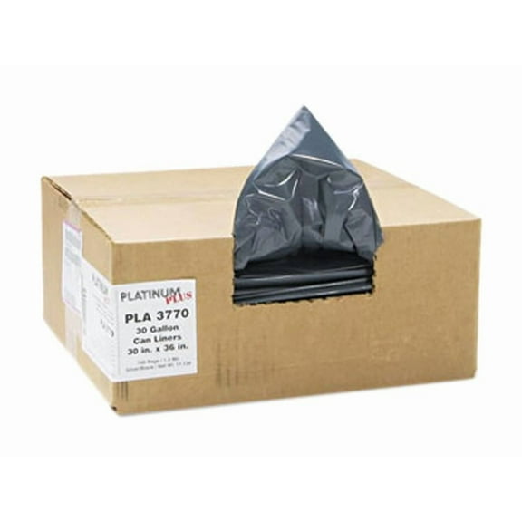 Webster Super Heavy-Duty Platinum Plus Gray Liners, 30 Gallon, 100 Count