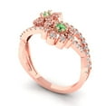 thumbnail image 2 of Halo Engagement Ring for Women - 0.48ct Simulated Green Diamond in 14K Rose Gold Promise Ring, 2 of 6