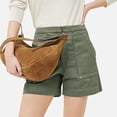 thumbnail image 4 of Only Moment Shorts for Women Polyester,Cotton Quick Dry Lightweight Athletic Running Golf Summer Casual Shorts with Pockets Jean Shorts Womens Stretchy Green,XL, 4 of 9
