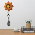 thumbnail image 5 of Decorative Flower Iron Wall Hooks - Artistic Wall Hanger for Coats, Hats, and Kitchen Utensils - Child-Friendly Hat Hooks ( Orange ), 5 of 5