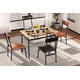 thumbnail image 4 of Yeshouse Juego de comedor de 5 piezas para 4 personas, mesa compacta y 4 sillas con asientos tapizados en piel sintética, ideal para espacios pequeños y rincón de desayuno, 4 of 8