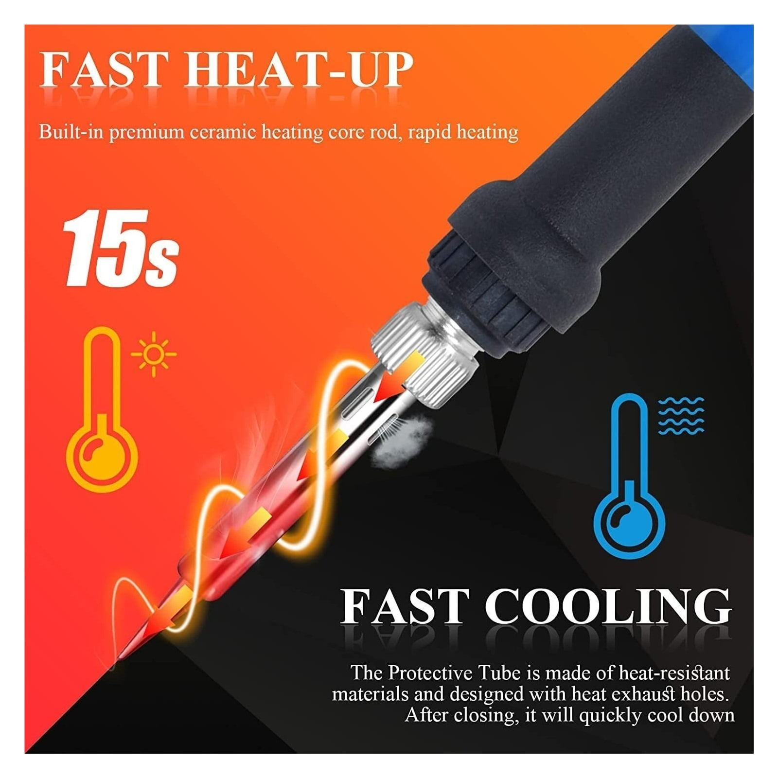 Soldering Iron Kit Weld Tool Adjustable Temperature Desoldering Pump 60W 110V