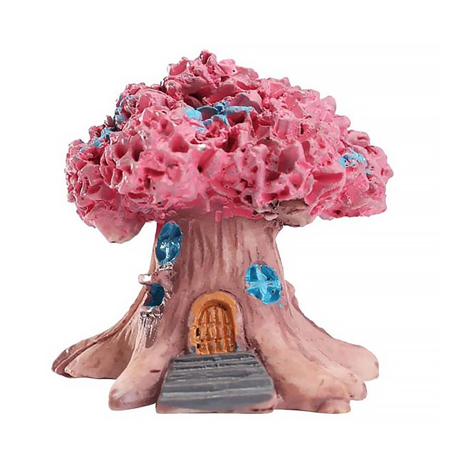 Worallymy Maceta Treehouse Decoración Jardín Mini Paisaje Micro Adorno Maceta Decoración De Resina Rosa Worallymy JD735807281