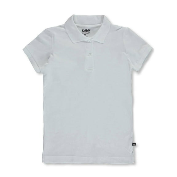 Lee Uniforms "Standard Fit" S/S Pique Polo (Junior Sizes S - 3XL) - white, l (Big Girls)