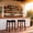 Black, variant on Set of 2 Dark Brown Saddle Bar Stools, Rubberwood Frame, Supports 300 lbs Each