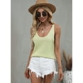 thumbnail image 3 of Solid Color Knit Scoop Neck Summer Regular Tank Top for Women, 3 of 3