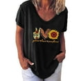 thumbnail image 1 of PVCS Mode Femmes T-Shirt Imprimé Col en V Manches Courtes Tee Décontracté Blouse, 1 of 5