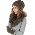 thumbnail image 3 of Oversized Slouchy Beanie Infinity Scarf Texting Glove Matching Set, 3 of 3