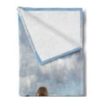 thumbnail image 2 of Farm Animal Soft Flannel Fleece Throw Blanket, Agriculture Themed Photo of Resting Cows on Meadow with Cloudy Sky, Cozy Plush for Indoor and Outdoor Use, 70" x 90", Multicolor, by Ambesonne, 2 of 5