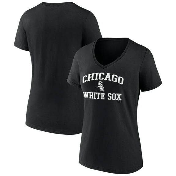 Women's Black Chicago White Sox Heart and Soul V-Neck T-Shirt