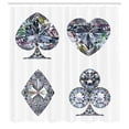 thumbnail image 3 of Ambesonne Grey Shower Curtain, Heart Shaped Diamonds, 69"Wx84"L, Grey and White, 3 of 5