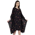 thumbnail image 3 of Moomaya Short Beach Kaftan Dress For Womens Print U-Neck Turkish Bikini Cover Up Dress, 3 of 7