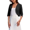 thumbnail image 4 of INSPIRE CHIC Women's 3/4 Sleeve Cardigan Open Front 2026 Elegant Cocktail Bolero Shrug for Dress S Black, 4 of 5