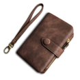 thumbnail image 2 of MINKUROW Women's Small Bifold PU Leather RFID Wristlet Wallet with ID Window Coin Holder, Brown, 2 of 6