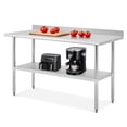 thumbnail image 1 of QinaQin NSF Stainless Steel Prep Table with Backsplash and Adjustable Shelf, Commercial Workbench for Kitchen or Restaurant, 1 of 8