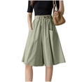 thumbnail image 3 of Ihhxva Women's Bermuda Shorts Relaxed Fit Elastic Waist Button Detail Pockets Stretchable Summer Casual Beach Workout Lounge M-4XL, 3 of 7