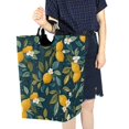 thumbnail image 4 of Yayeee Freestanding Laundry Hamper with Handle Collapsible Large Storage Basket for Clothes, Blue Lemons, 4 of 7
