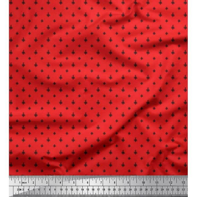 Soimoi Moss Tissu Georgette Motif Géométrique Imprimé au Mètre 42 Pouces de Large