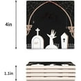 thumbnail image 3 of FMSHPON Halloween Cemetery Set of 6 Coaster for Drinks, Absorbent Ceramic Stone Coasters Cup Mat with Cork Base for Home Kitchen Room Coffee Table Bar Decor, 3 of 4