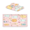 thumbnail image 2 of 3 Piece Bath Towels Set Bath Towel, Hand Towel and Face Towel for Bathroom, Gym, Hotel Halloween Pink Elements, 2 of 8