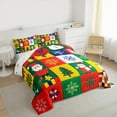 thumbnail image 3 of Castle Fairy Santa Claus Snowman 2pcs Bedding Comforter Set for Children,Winter Snowflakes Twin Comforter Sets,Geometric Plaid Breathable Bedding Set,Super Cozy Room Decor, 3 of 8