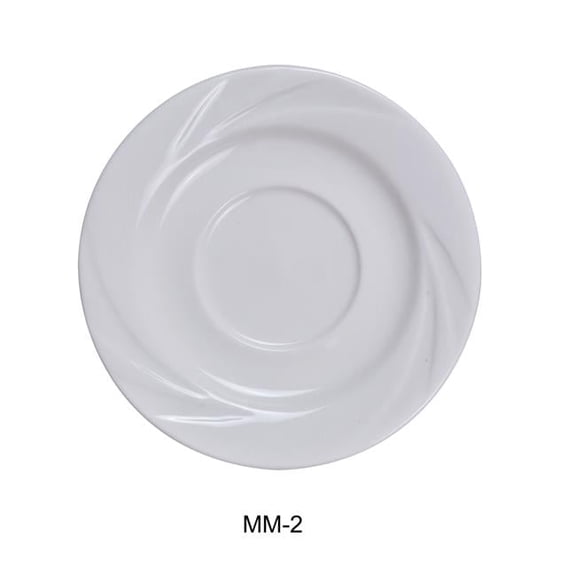 Yanco MM-2 Porcelain Miami Saucer, Bone White - 5.5 in. - Pack of 36