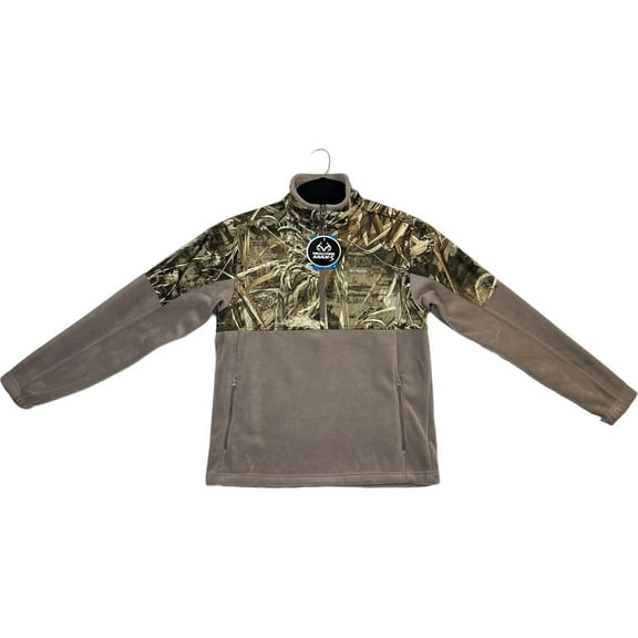 Columbia Mens PHG Fleece Pullover Size L Gray/Camo Print Mid-weight Jacket