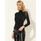 thumbnail image 3 of INSPIRE CHIC Camisa de manga larga brillante Gilitter de malla para mujer Tops de fiesta delgados Negro L, 3 of 5