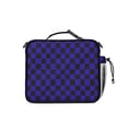 thumbnail image 2 of Blue and Black Checkered Pattern Insulated Lunch Bag with Shoulder Strap and Bottle Holder,Bento School Lunch Bag Box,11x9.5x3.5 Inches, 2 of 4