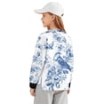 thumbnail image 2 of Xoenoiee Robin Flower Print Girls Oversized Crewneck Sweatshirt Y2k Long Sleeve Side Slit Pullover Drop Shoulder Sweatshirt for Teen Girl, 13-14 Years, 2 of 7