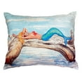thumbnail image 2 of Betsy Drake Mermaid on Log No Cord Throw Pillow, 2 of 3