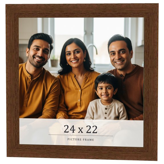 24x22 Brown Real Wood Picture Frame Width 1.25 inches | Interior Frame Depth 0.5 inches | Galvin