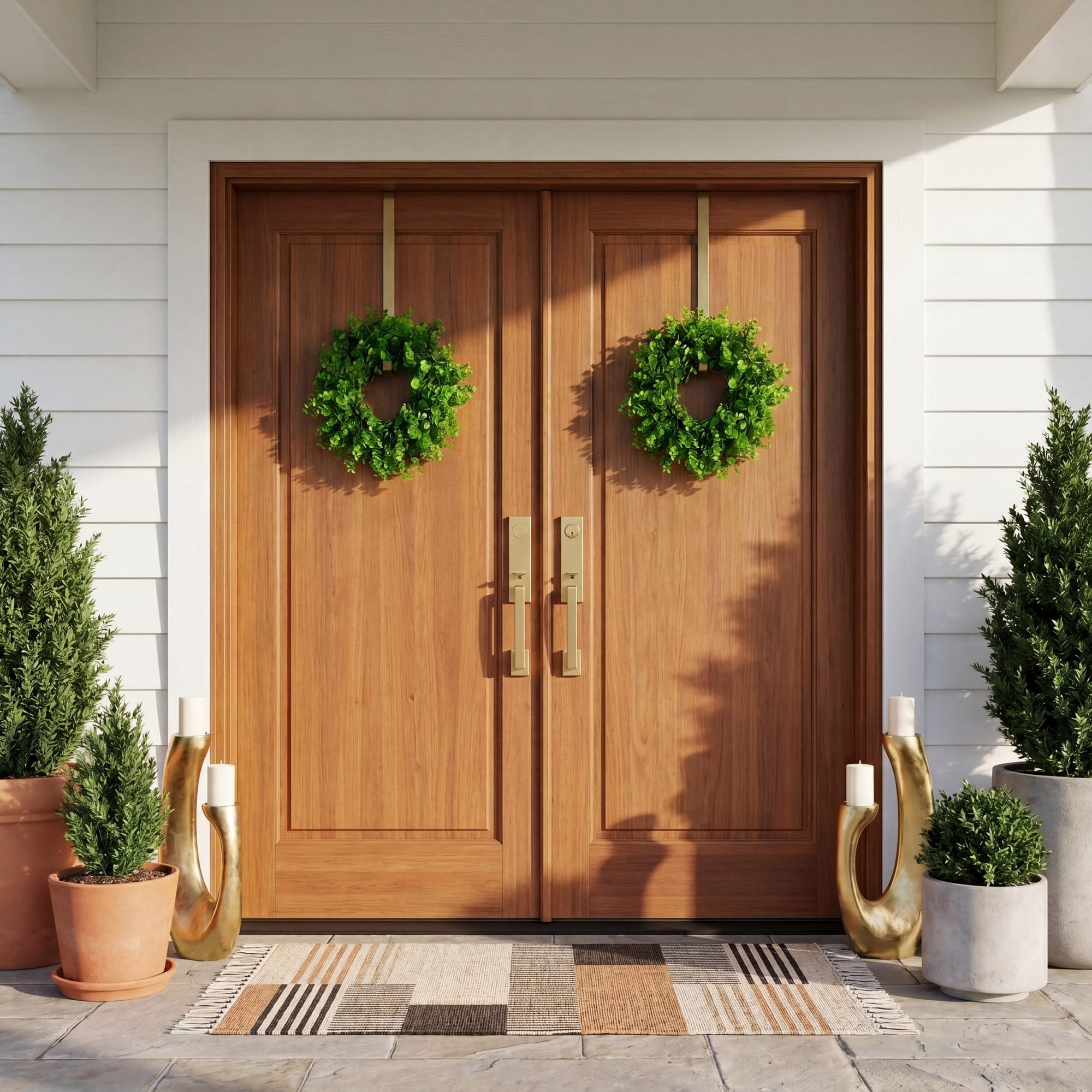 14in. Artificial Eucalyptus Wreath - Set of 2