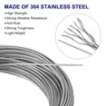 thumbnail image 4 of Unique Bargains 5/64' Wire Rope Kit 164ft Stainless Steel 7x7 Strand Core Vinyl Coated Wire Cable Railing Kits, 4 of 7