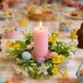 thumbnail image 4 of Easter Egg Candle Rings Wreaths,Mini Artificial Spring Easter Egg Flower Wreath,Spring Artificial Foliage Berry and Egg Wreath Pastel Easter Eggs Candle Holder Rings Dinner Party Festive Decorations, 4 of 6