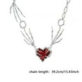 thumbnail image 2 of Dark Red Heart Ghost Claw Necklace – Gothic Punk Pendant Choker for Women and Men,Valentine's Day Statement Jewelry Gift, 2 of 4