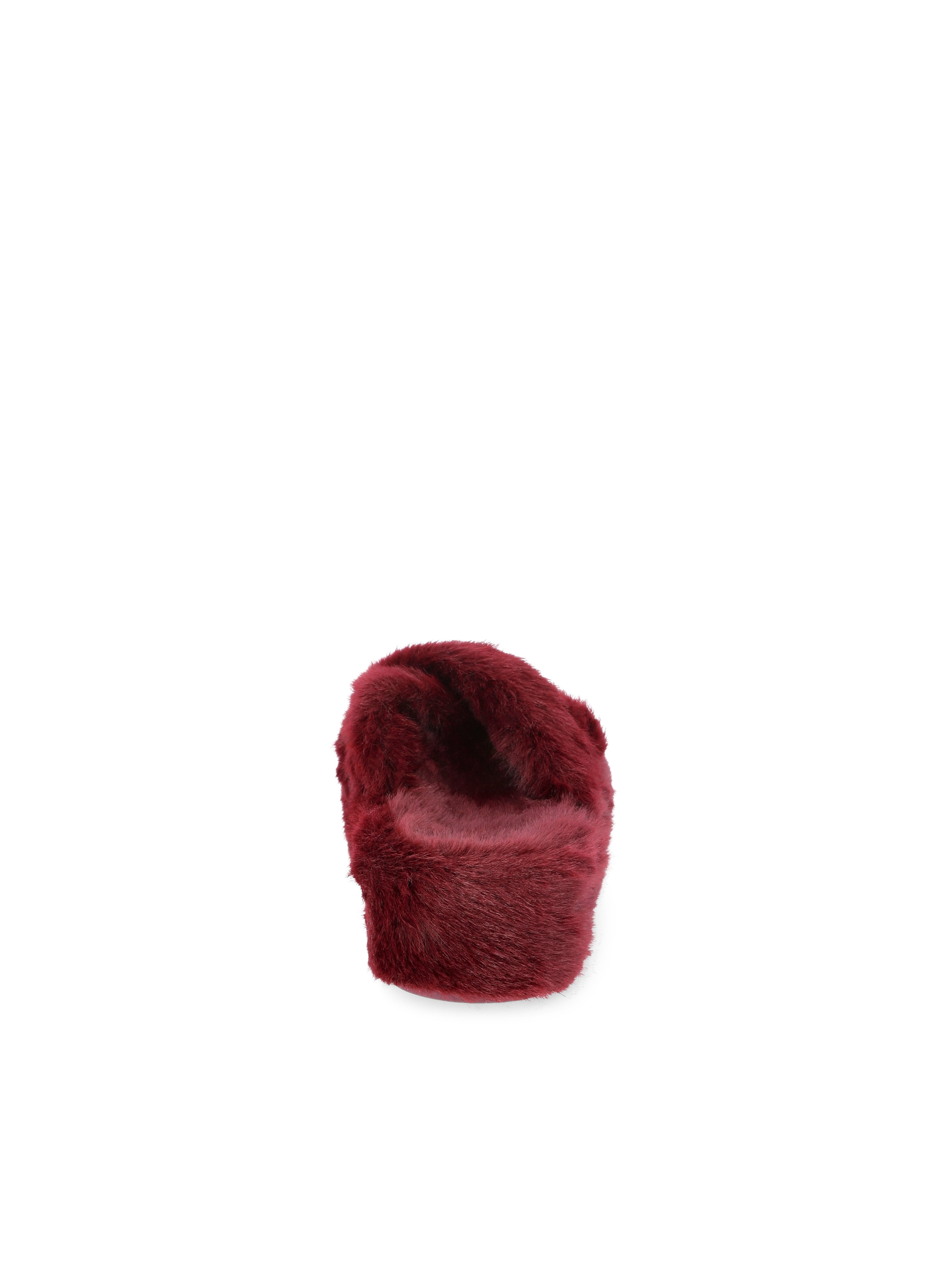 No Boundaries Women's Faux Fur Platform X-Band Slippers