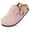 Pink, variant on Kids Suede Clogs Toddler Clogs Boys Girls Cork Footbed Sandals Potato Shoes Leather Slip On Mules with Adjustable Buckle