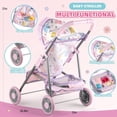 thumbnail image 5 of LINXUXIE 18 PCS Baby Doll Stroller Set, Kids Interactive Pretend Play Toys with 12-inch Doll & Dining Chair, Birthday Gifts for Kids 3-5 4-6 Year Old, 5 of 8