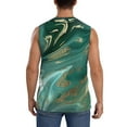 thumbnail image 4 of Fotbe Men's Green And Gold Marble Print Men's Sleeveless Muscle Tank Tops Casual T-Shirts for Gym Workout Beach-XX-Large, 4 of 8